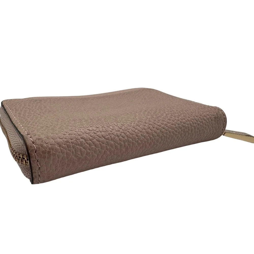 Michael‎ Kors Zip Around Wallet Womens Small Pink Good Pebbled Leather MK Logo